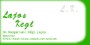lajos kegl business card